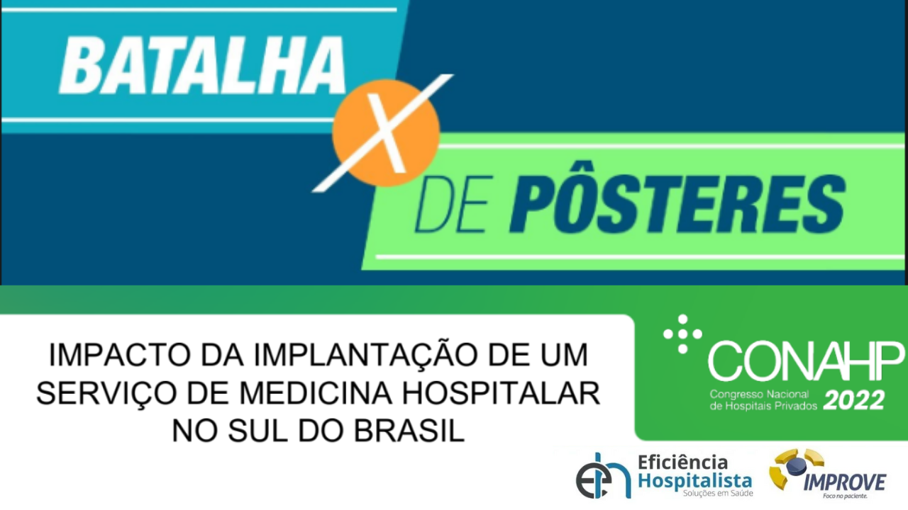O Case  “Impacto da implantação de um Serviço de Medicina Hospitalar no sul do Brasil” ficou na lista dos 10 melhores na Sessão Pôster da CONAHP 2022.