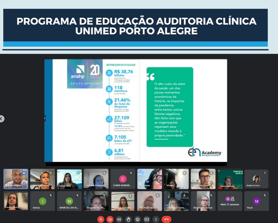 No dia 02/03 iniciamos as aulas de capacitação do Programa de Educação Auditoria Clínica na Unimed Porto Alegre.