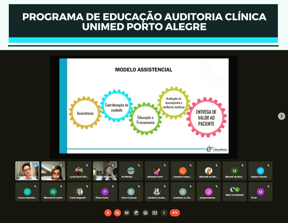 Segunda aula do Programa de Educação Auditoria Clínica na Unimed Porto Alegre foi realizada em 09/03.